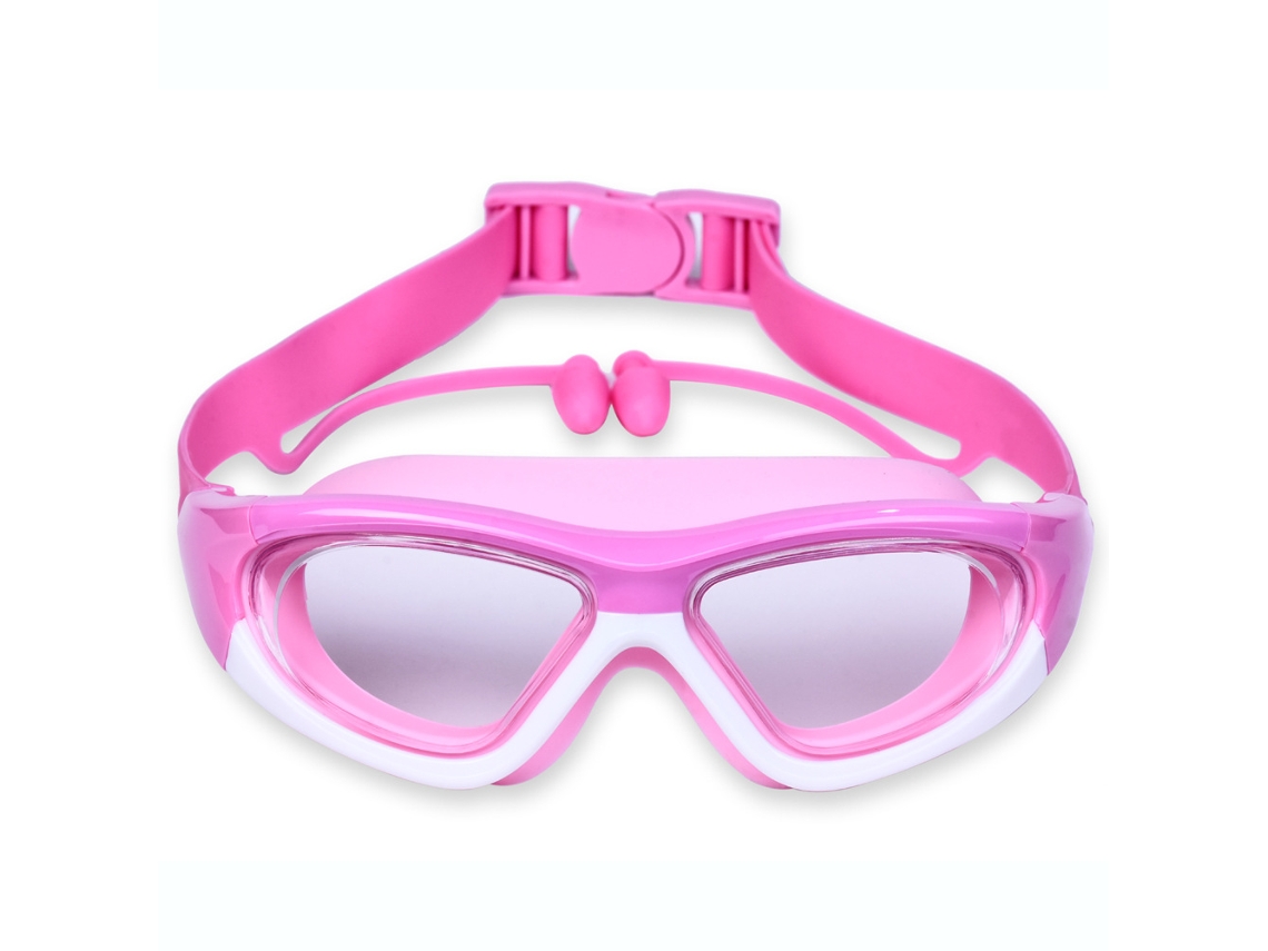 Gafas de natación unisex para niños con antivaho, protección UV, correa de silicona ajustable, incluye tapones para los oídos y pinza nasal.