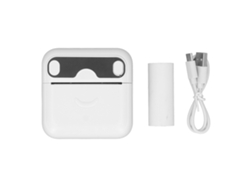 Mini Impresora Portátil Bluetooth Sin Tinta Para Recopilación De Notas De Errores, Blanca Con Papel.