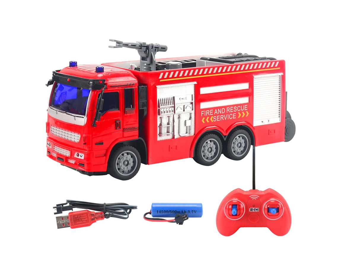 -coche De Bomberos Con Control Remoto, Modelo De Coche De Ingeniería Con Luces Led, Regalo Para Niños