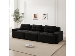 Sofá Modular 3 Plazas - Cloud Cómodo, Modular, Chaise Longue, Tapizado En Corduroy - Negro