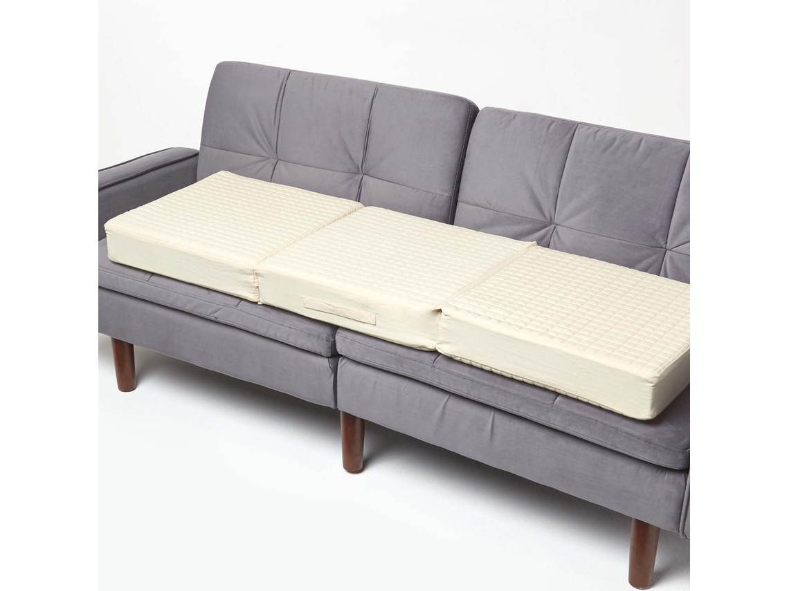 Homescapes Cream Cotton Orthopaedic Foam 3 Seater Booster Cushion