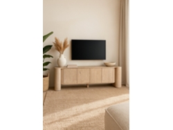 Mueble para TV de madera de mango, con acabado blanco lavado, 180x40x60cm ALEXANDRA HOUSE LIVING