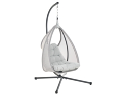 Hamaca tipo huevo para exterior de malla Avegno de Beliani con cojín de asiento gris 98 x 136 x 195
