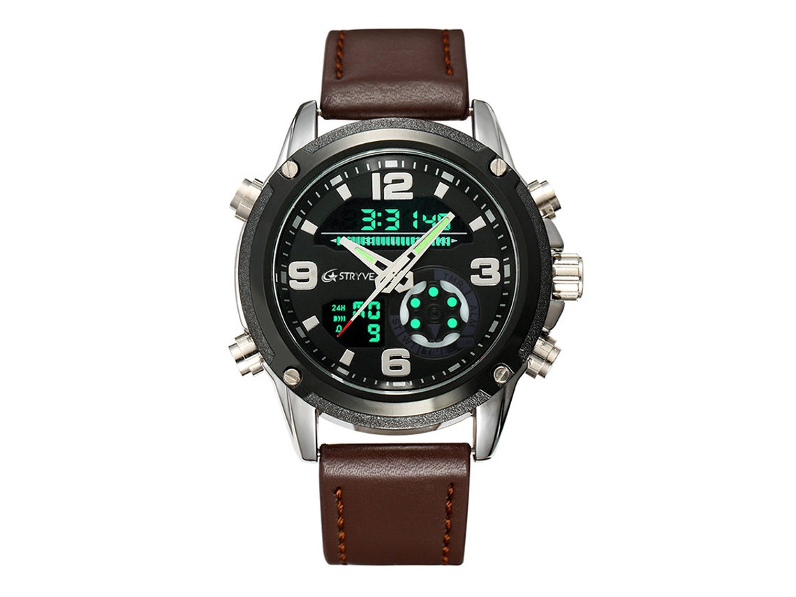Reloj Deportivo Multifuncional Resistente Al Agua (negro) Con Calendario Y Cronógrafo.