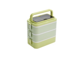 Fiambrera Apilable Bento Box Para Adultos, 3000 Ml, Gran Capacidad, Portátil, 3 Capas, A Prueba De Fugas, Apta Para Microondas, Color Verde