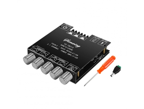 Ys-tb21s Módulo de placa de amplificador de audio Bluetooth de 2.1 canales Subwoofer Midrange Treble Ajustable Negro