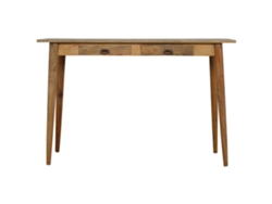 Escritorio de estilo nórdico de madera maciza con 2 cajones, beige, ARTISAN FURNITURE EST 1995 TM