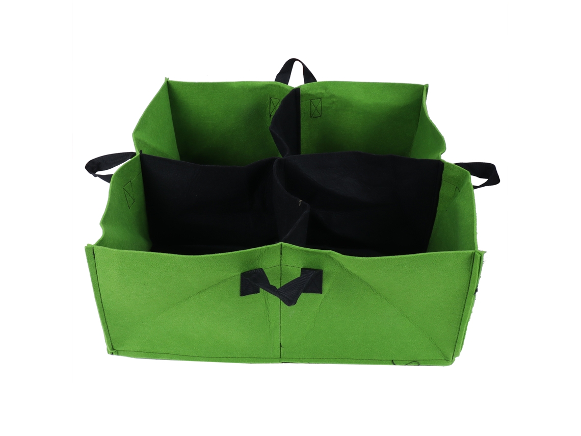 Bolsa ecológica para semilleros fabricada con tela no tejida y con 4 compartimentos.