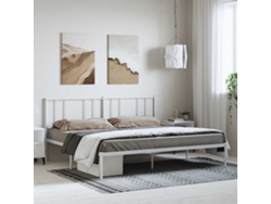 Estructura Cama Sin Colchón Con Cabecero Metal Blanco 193x203cm