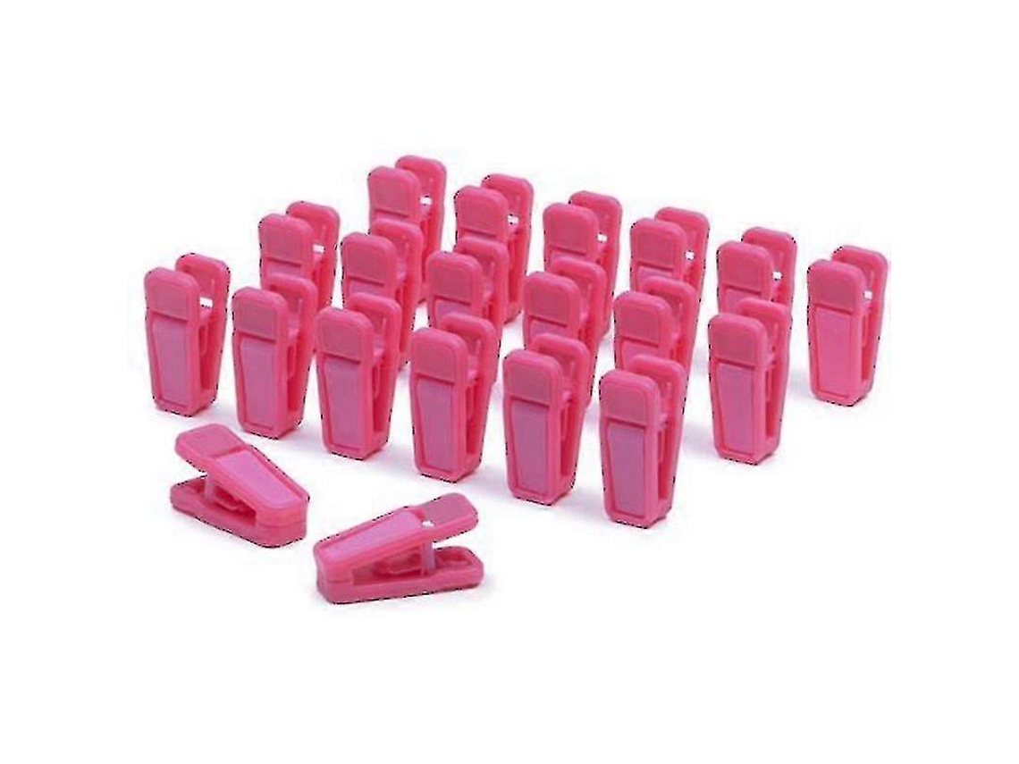 20 Pinzas De Ropa Resistentes De Plástico Con Resortes De Metal Para Secado Al Aire Y Manualidades Rosa