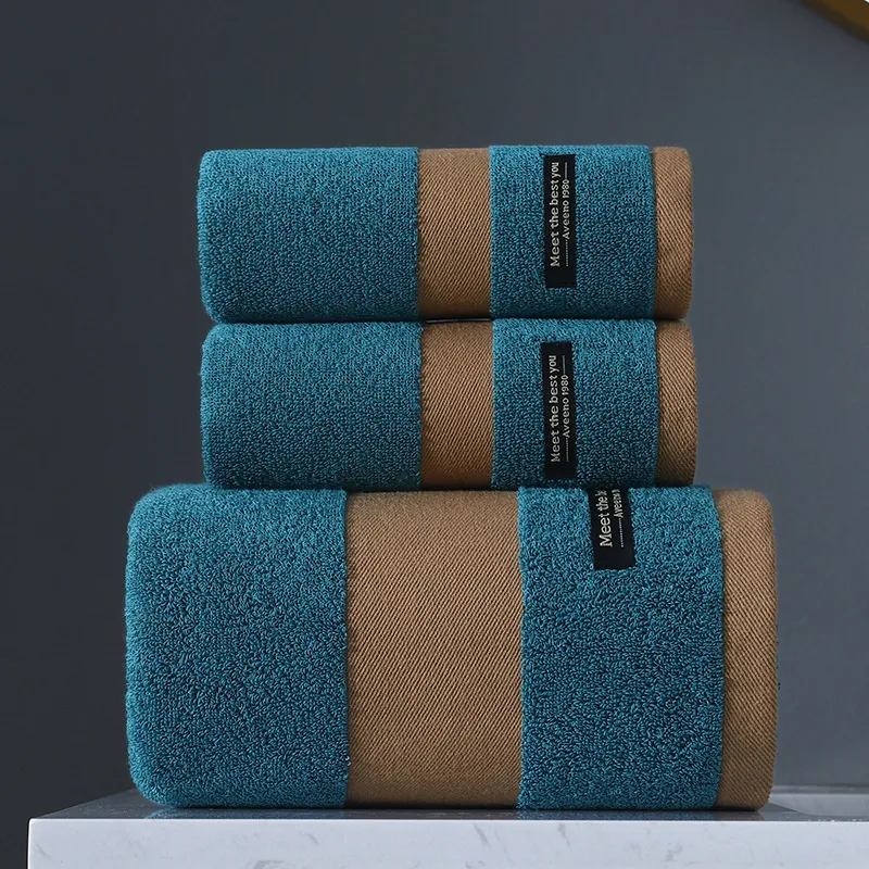 0909-blue - Toalla De 34 X 74 Cm (toalla De Baño De Algodón