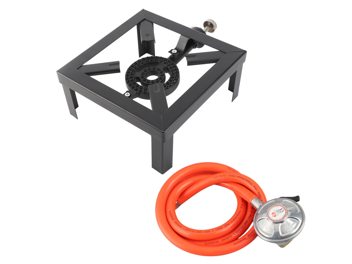 Estufa De Gas De Hierro Fundido De 8 Kw, Portátil, Con Anillo De Cocción De Glp, Para Acampada Al Aire Libre.
