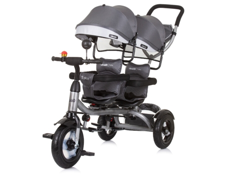 Triciclo para Gemelos CHIPOLINO 2Play Gris Plateado