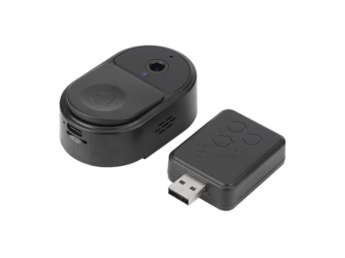 Timbre inteligente Yhl con wifi, cámara de video inalámbrica, monitoreo remoto, receptor Ding Dong, 128 GB, negro.