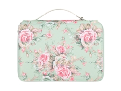 Estuche De Lápices 200 Slots Con Estampado De Rosas, 4 Capas, Cremallera, Almacenamiento De Papelería Y Portaminas