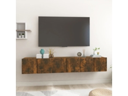 Estantería/Muebles de TV para Pared 3 Pzs 60X30X30 Cm Color Roble Ahumado