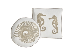Conjunto De 2 Almofadas Decorativas Beliani Sindora De Algodão Branco 45x45x5