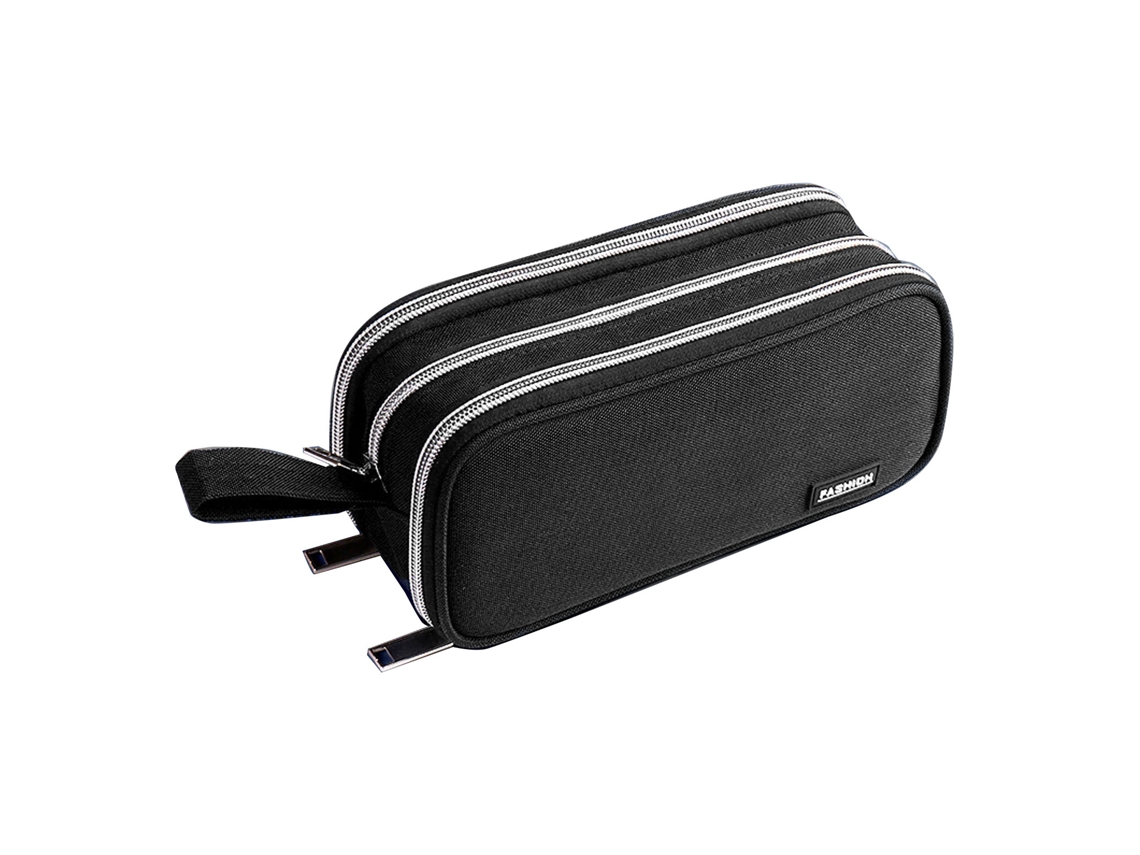KOFIHETY Bolsa para Bolígrafos Negra de Gran Capacidad Bolsa de Tres Capas para Guardar Material Escolar