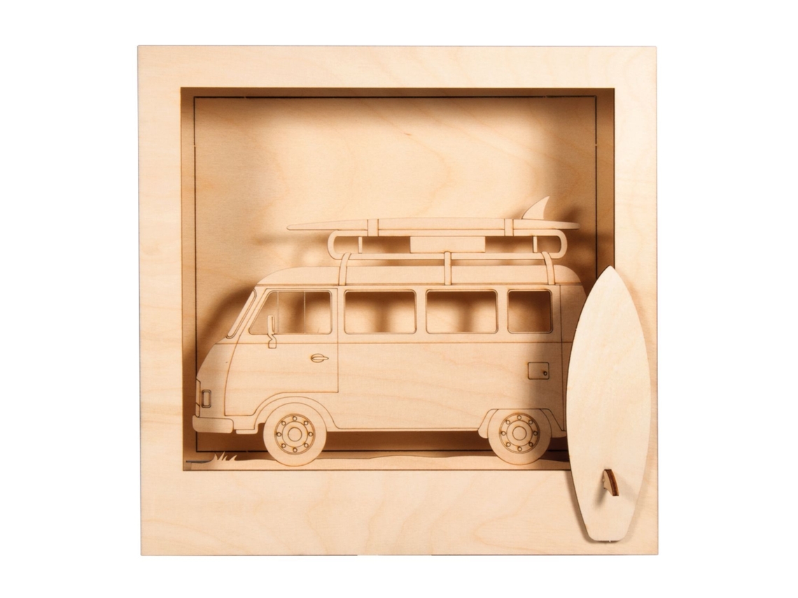 Kit de decoración 3D DIY - Camping Car - Madera - 24 cm