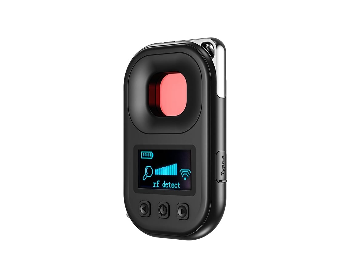 Detector De Cámara Oculta Con Pantalla Lcd, Escáner Rf Y Antirrobo (negro)