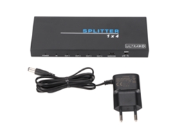 Divisor De Interfaz Multimedia Hd De 1 A 4, Conmutador De Vídeo Hdmi 2.0 4k 18 Gbps, Enchufe Europeo
