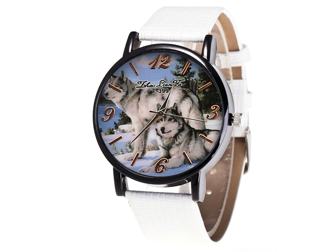 Reloj De Pulsera De Cuarzo Para Hombre Con Correa De Cuero Sintético Impermeable (blanco)