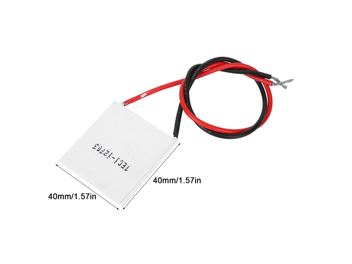 Tec1‑12703 Módulo de placa de enfriamiento termoeléctrico 12 V, 3 A, 40 x 40 mm, elemento Peltier con disipador de calor.