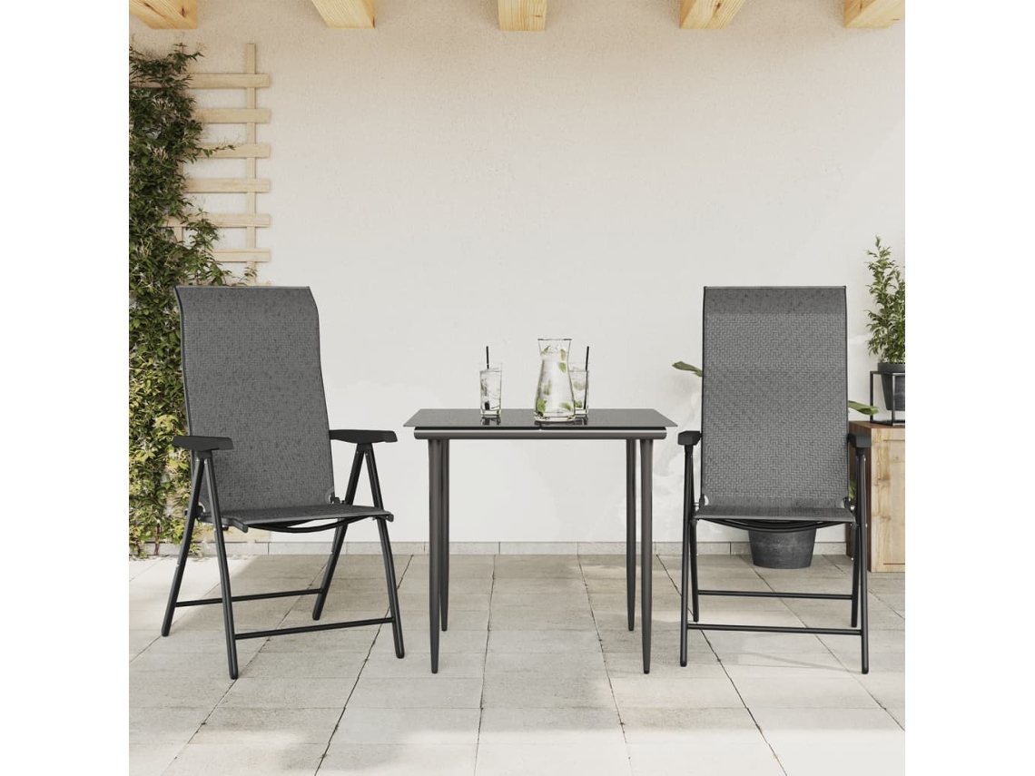 Sillas de jardín plegables de 2 piezas DKD Home Decor, mimbre sintético gris