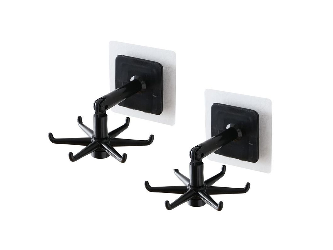 2026-linjou 2 Unidades Soporte Para Utensilios De Cocina Con Gancho Giratorio 360 Grados Autoadehesivo (negro)
