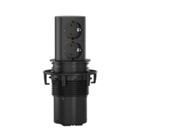 Modulo Enchufes Elevator 2Xschuko Negro Alumio Anod.Negro Mate Pure Black BACHMANN