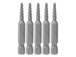 Juego De 5 Extractores De Tornillos Rotos De Acero Hss Con Llave Hexagonal De 50 Mm.