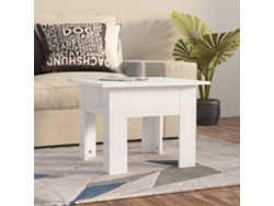 Mesa de Centro de Apoyo 55X55X42 Cm Aglomerado Blanco Brillante