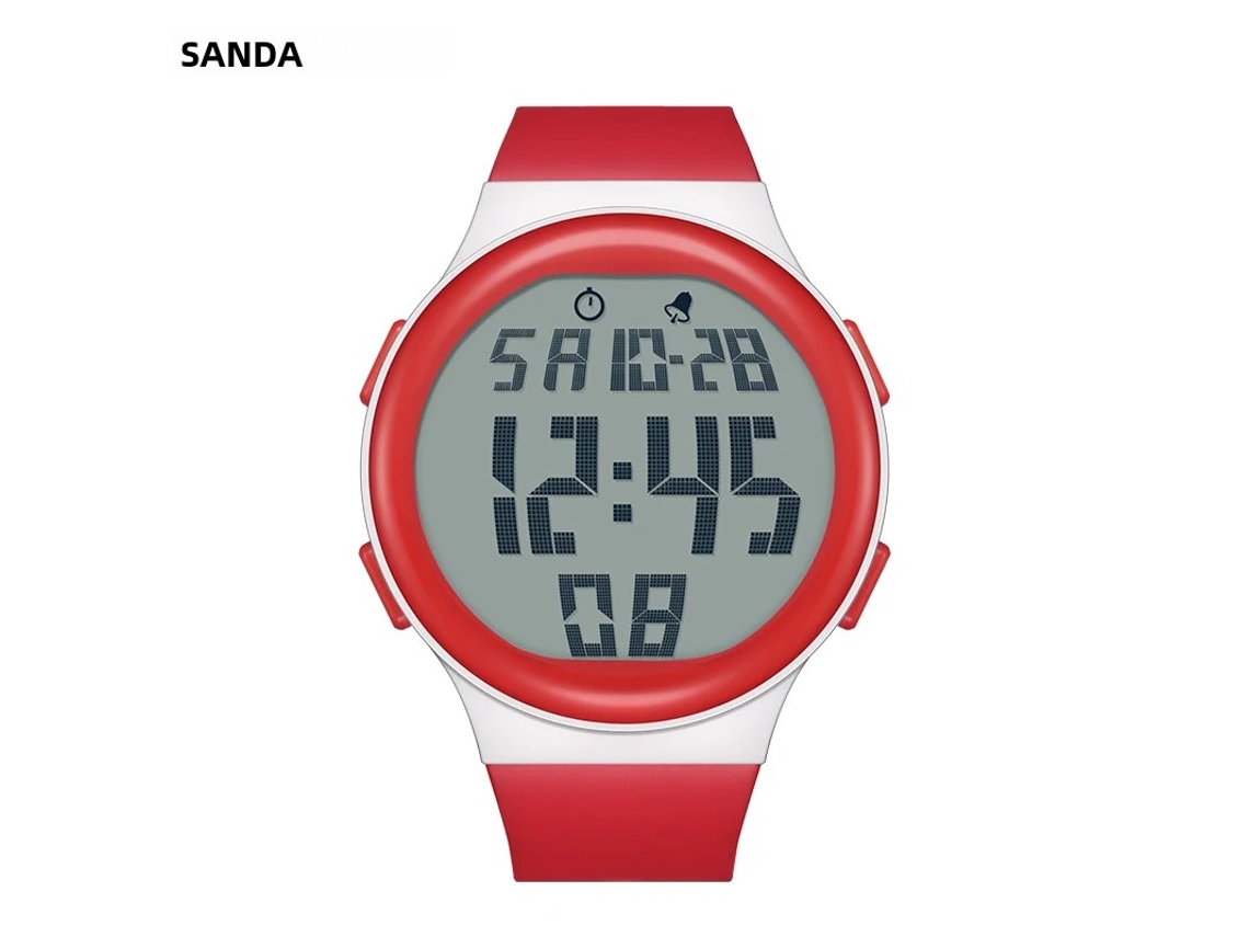 Reloj electrónico, correa de TPU suave, pantalla digital LED grande, despertador resistente al agua.