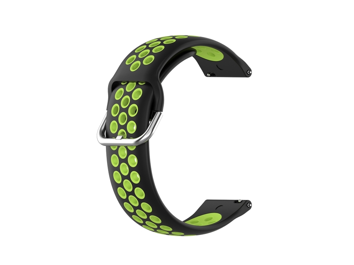 Bracelete Para Samsung Galaxy Watch 4 Classic (42mm) - Silicone Duas Cores - Verde De Limão Preto