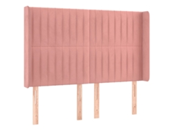 Cabecero de cama de terciopelo con solapas 147x16x118/128 cm Rosa MAISON EXCLUSIVE