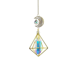Atrapasol con forma de luna, atrapasol de cristal, creador de arcoíris, lámpara de araña colgante, prismas colgantes para jardín