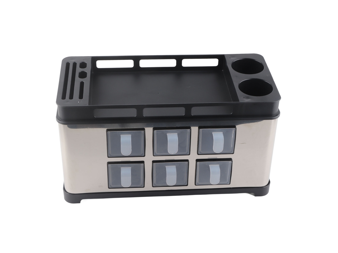 Estantería De Hierro Inoxidable Para Condimentos Multifuncional Organizador De Botellas Jars Cucharas Para Cocina Mostrador