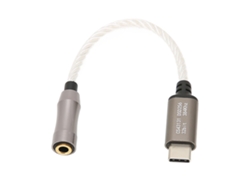 Amplificador De Auriculares Usb-c A 3,5 Mm, 15 Cm, 120 Db, Con Chip Cs43131, Color Plata, Para Pc Android