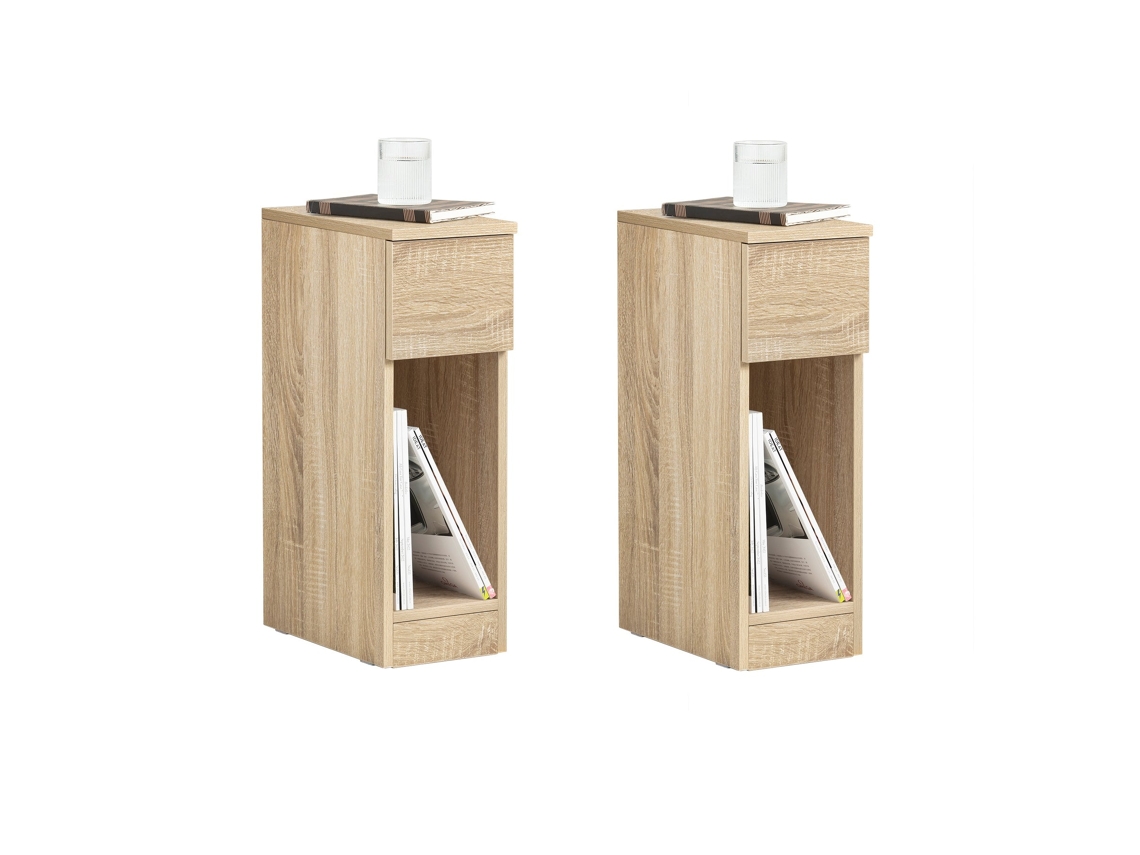 Set de 2 Mesas Auxiliares SoBuy FBT111-Nx2 20 x 35 x 60 cm Madera
