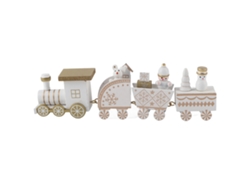 Ats-juguete Tren De Madera Navideño Para Niños Mini Tren Diy Decoración Hogar Regalo Blanco