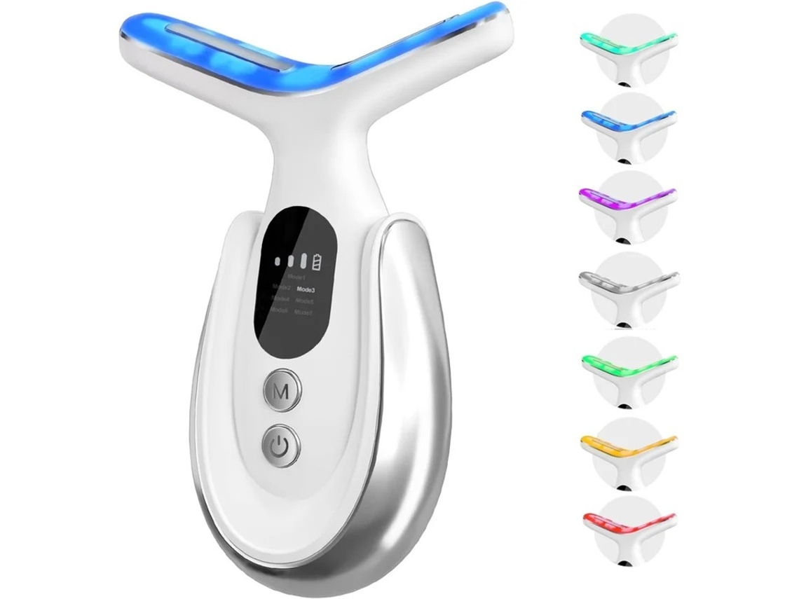 Masajeador Facial Y Corporal 7 En 1 Con Vibración Yizhood Y Función De Calentamiento (blanco)