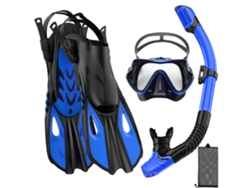 Kit de snorkel antivaho e impermeable – Talla S/M, ideal para buceo en aguas azules.