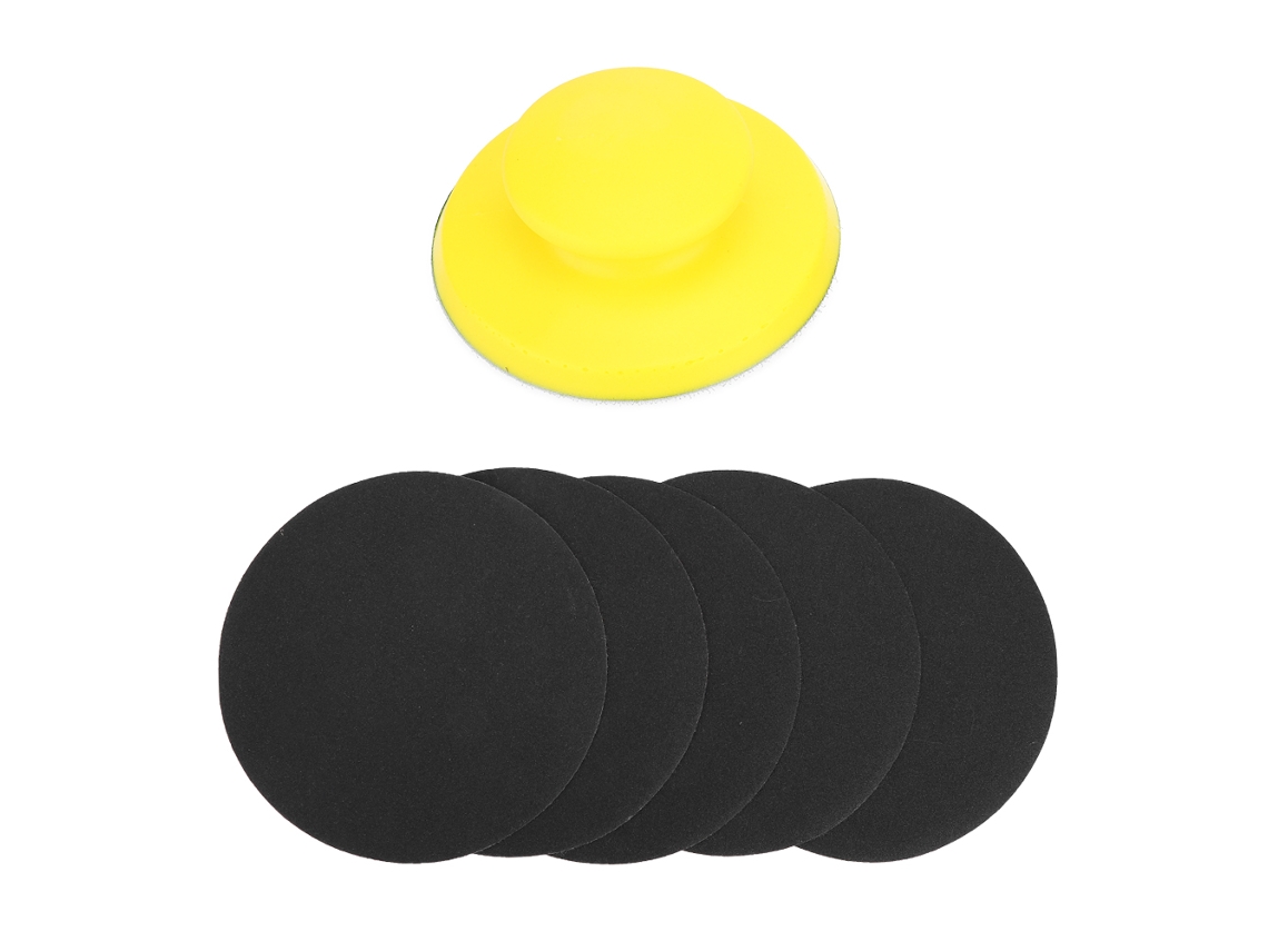 Bloque De Lijado Manual De 5 Pulgadas Con Velcro Y 5 Discos De Lijado De Grano 10000.
