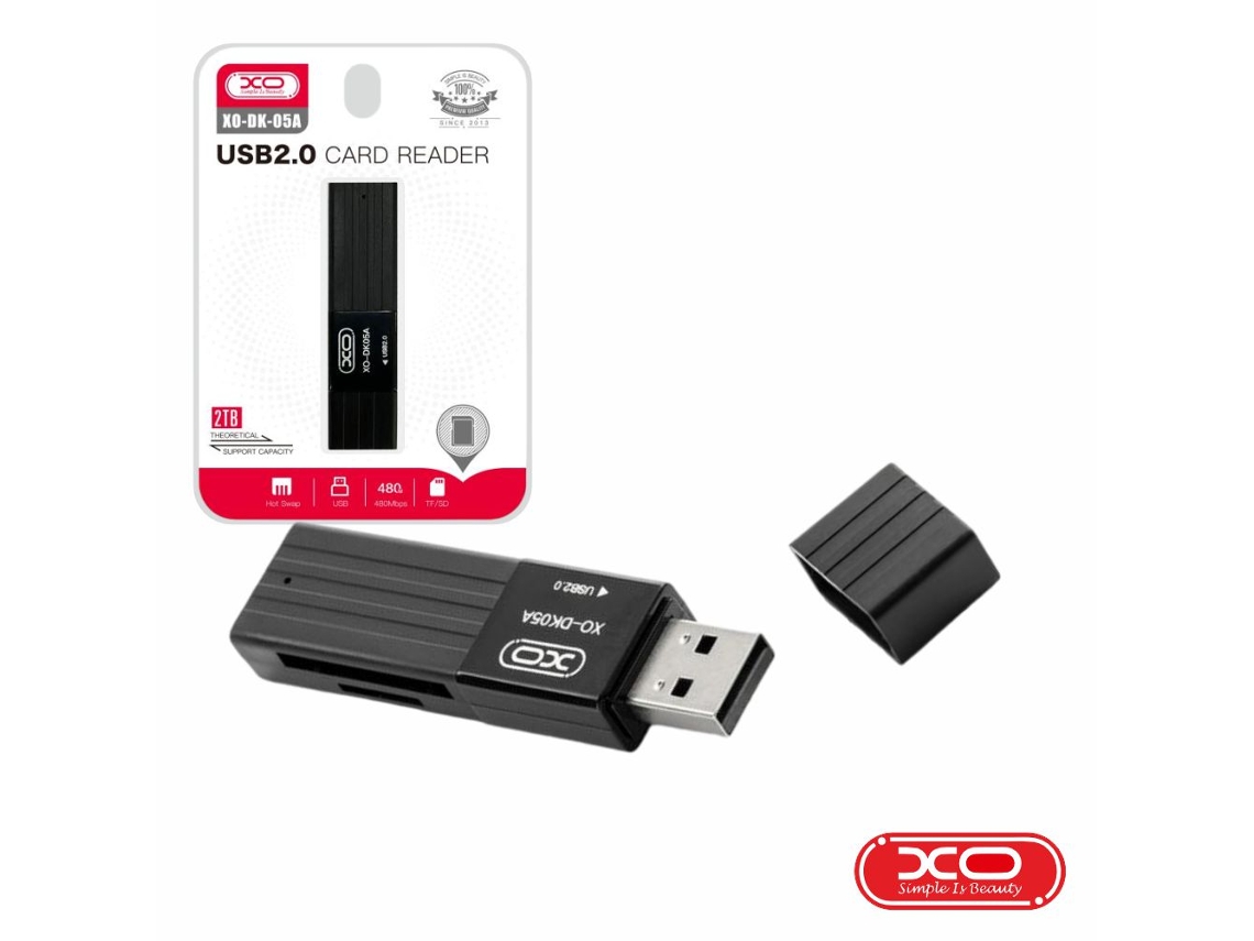 Lector de tarjetas de memoria USB 2.0 SD/microSD XO