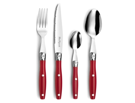 Cubertería De 24 LOU LAGUIOLE Piezas Comptoir Color Rojo