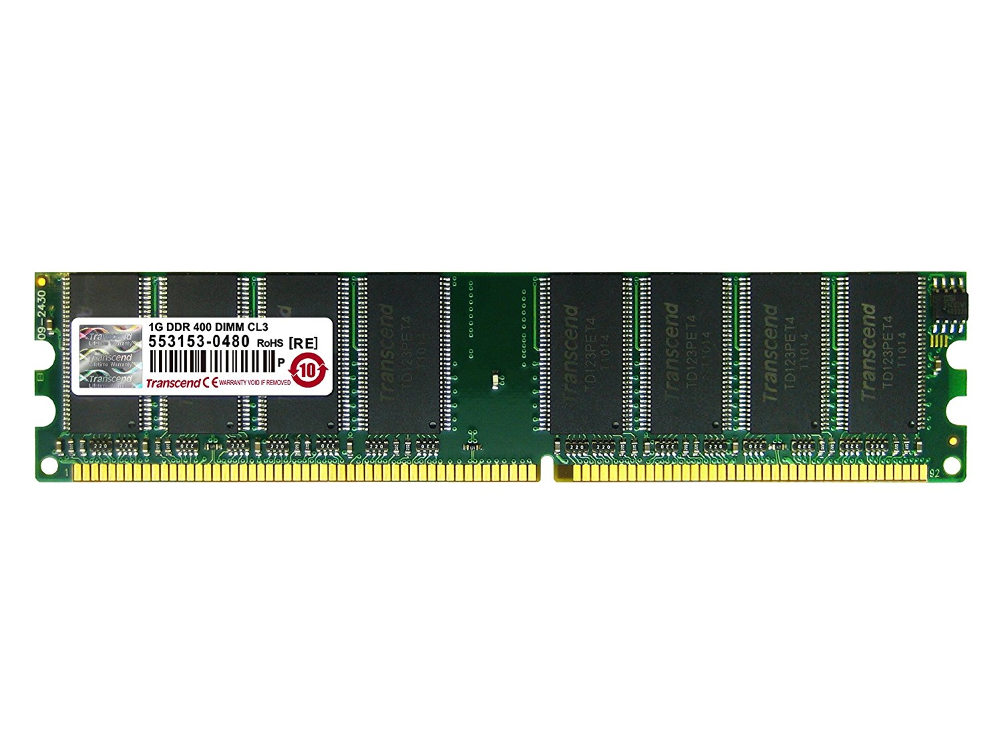 Memoria RAM DDR TRANSCEND  (1 x 1 GB - 400 MHz - CL 3)
