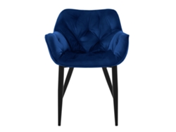 Conjunto de 2 Cadeiras de Jantar com Capa de Veludo Azul Escuro e Pernas de Metal Incluindo Material de Montagem ML-DESIGN