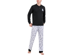 2026altiro - Conjunto de pijama familiar con bonito estampado, manga larga y pantalón largo para hombres, mujeres y niños, negro, talla XL para hombre