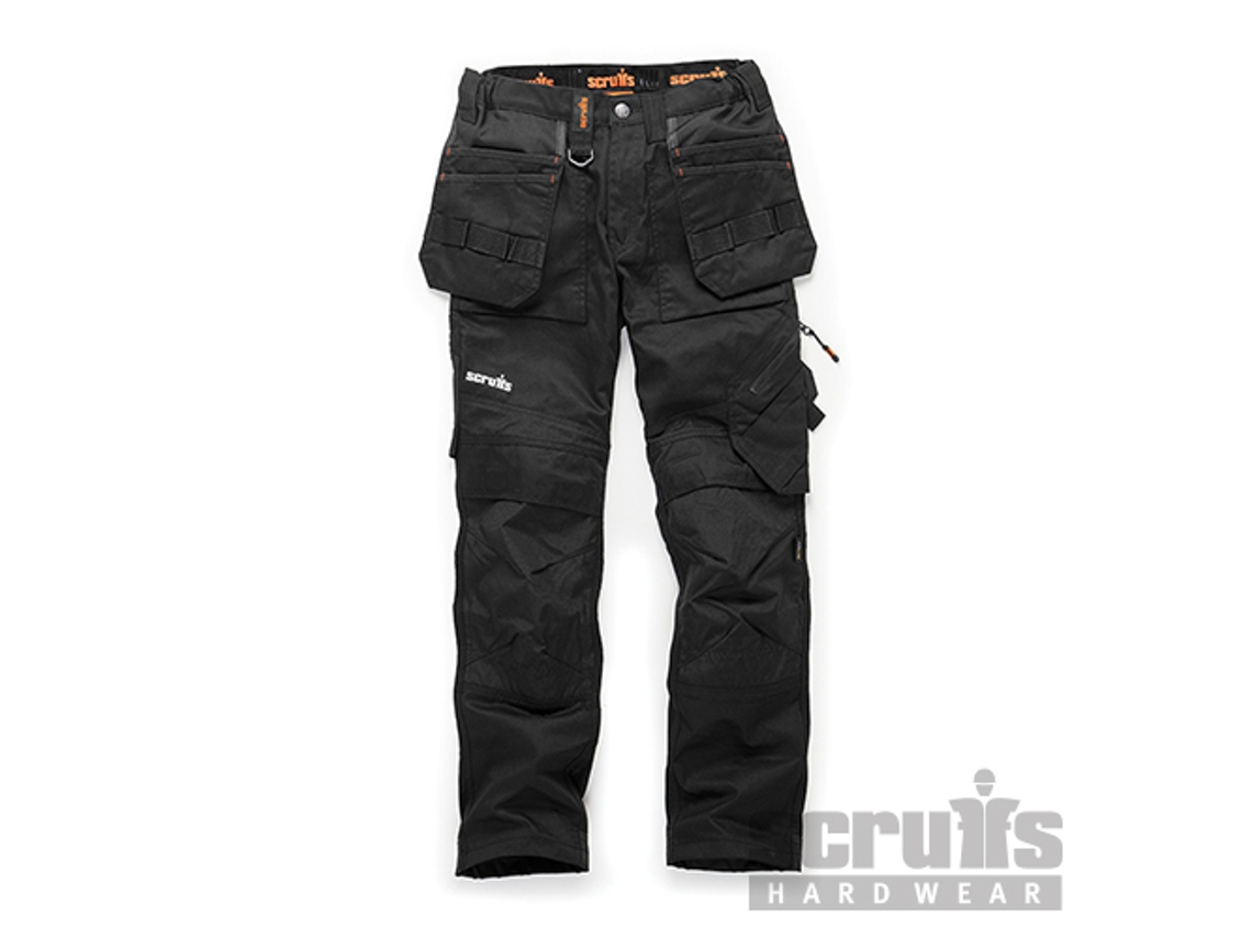 SCRUFFS T55269 Pantalón para mujer de bolsillos con funda Trade Flex, color negro