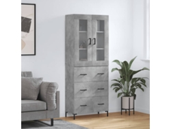Aparador Alto Madera Contrachapada Gris Hormigón 69,5x34x180 Cm